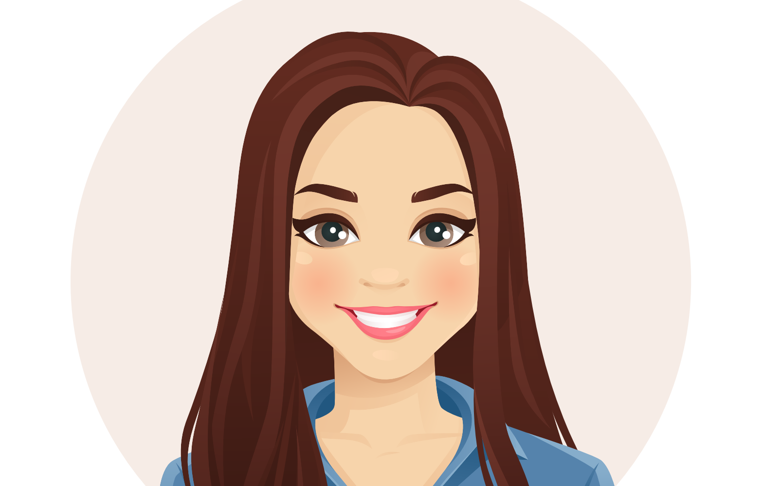 16 different digital artwork avatars of smiling people who look professional and casual.